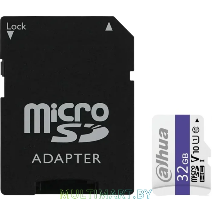 Карта памяти Dahua microSDHC 32GB с адаптером (DHI-TF-C100A-32GB)
